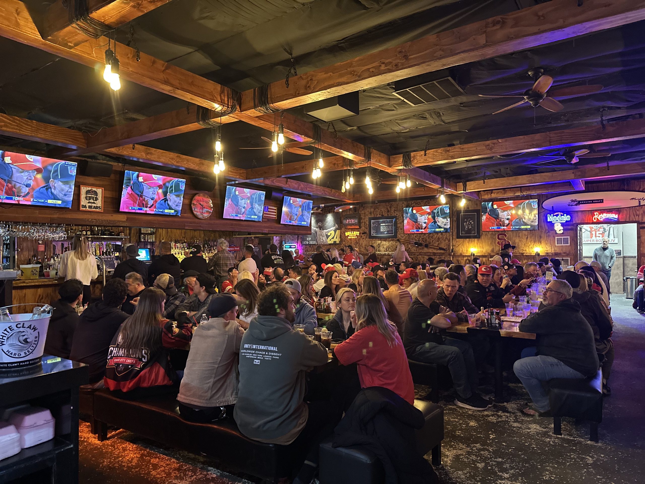 Inside My Place Sports Bar on a Fight Night